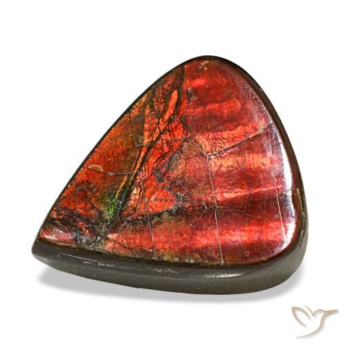 Ammolita multicolor natural de 8,58 ct, en forma de pera, opaco