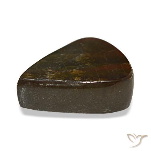 Ammolita multicolor natural de 8,58 ct, en forma de pera, opaco