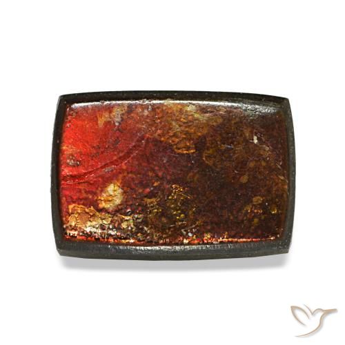 Ammolita multicolor natural de 2,96 ct, baguette, opaco