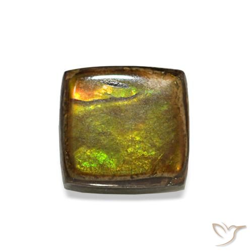 Ammolita multicolor natural de 1,55 ct, baguette, opaco