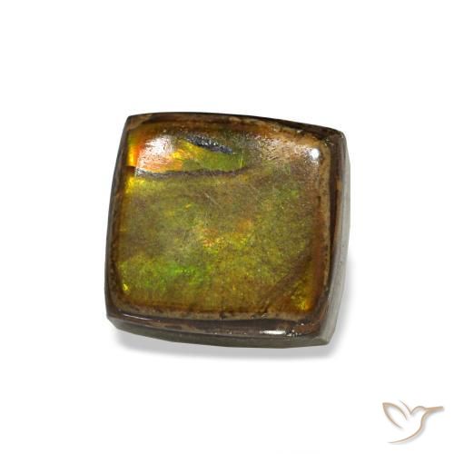 Ammolita multicolor natural de 1,55 ct, baguette, opaco