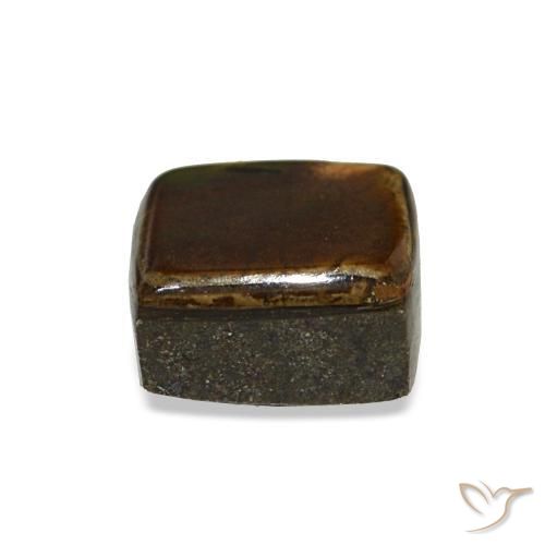 Ammolita multicolor natural de 1,55 ct, baguette, opaco