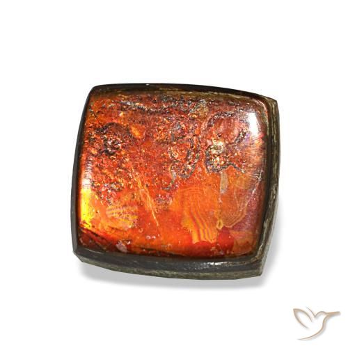 Ammolita multicolor natural de 2,08 ct, baguette, opaco