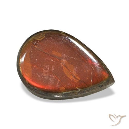 Ammolita multicolor natural de 2,36 ct, en forma de pera, opaco