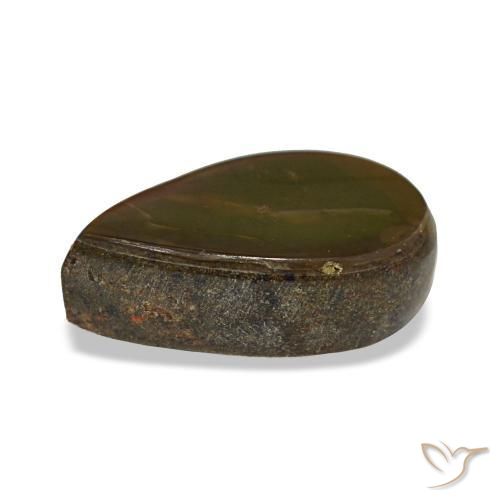 Ammolita multicolor natural de 2,36 ct, en forma de pera, opaco