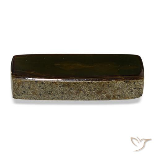 Ammolita multicolor natural de 6,88 ct, baguette, opaco