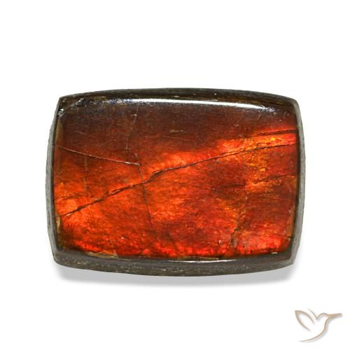 Ammolita multicolor natural de 2,74 ct, baguette, opaco