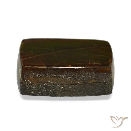 Ammolita multicolor natural de 2,74 ct, baguette, opaco