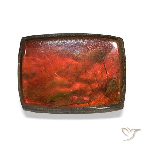 Ammolita multicolor natural de 2,58 ct, baguette, opaco