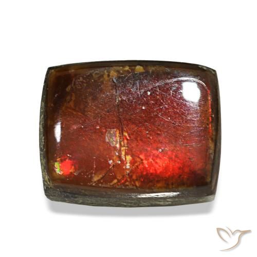 Ammolita multicolor natural de 2,38 ct, baguette, opaco