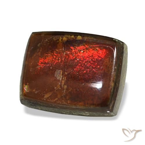 Ammolita multicolor natural de 2,38 ct, baguette, opaco