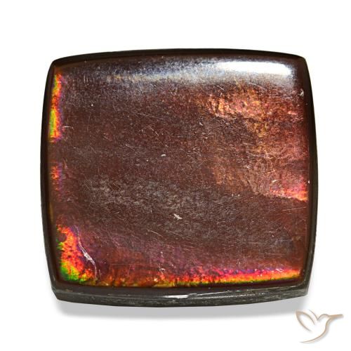 Ammolita multicolor natural de 11,22 ct, baguette, opaco