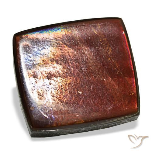Ammolita multicolor natural de 11,22 ct, baguette, opaco