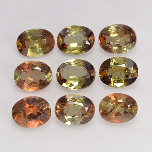 Gemas de andalucita Multicolor natural de 2.90 ct, Corte Óvalo, VS-SI