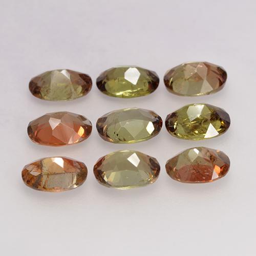 Gemas de andalucita Multicolor natural de 2.90 ct, Corte Óvalo, VS-SI