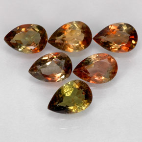 Gemas de andalucita multicolor natural de  ct, en forma de pera, VS
