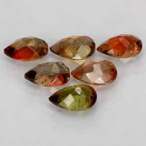 Gemas de andalucita multicolor natural de  ct, en forma de pera, VS