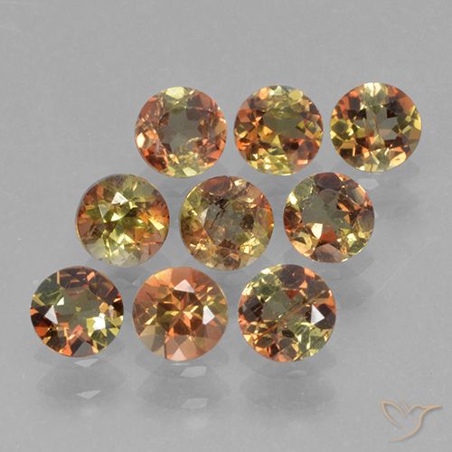 Gemas de andalucita Multicolor natural de 2.37 ct, Corte Redondo, VS-SI