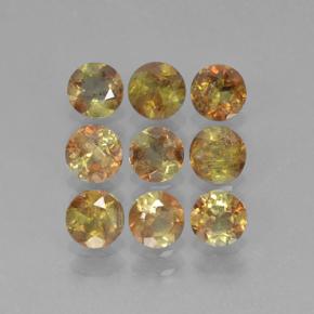 Gemas de andalucita multicolor natural de 2,34 ct, corte redondo, VS-SI