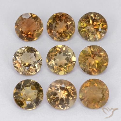 Gemas de andalucita Multicolor natural de 2.39 ct, Corte Redondo, VS-SI