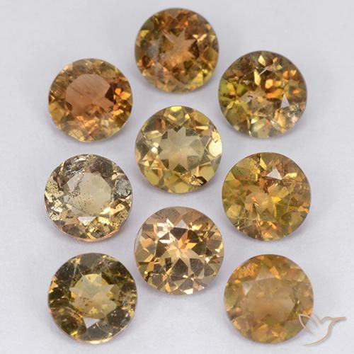 Gemas de andalucita Multicolor natural de 2.39 ct, Corte Redondo, VS-SI