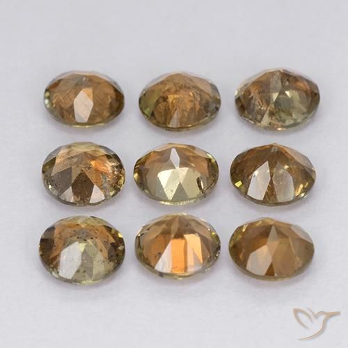 Gemas de andalucita Multicolor natural de 2.39 ct, Corte Redondo, VS-SI