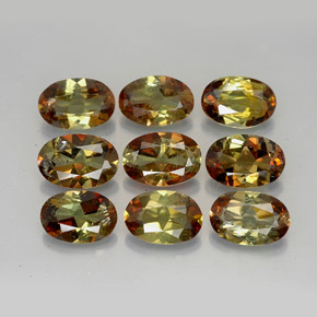 Gemas de andalucita multicolor natural de  ct, corte óvalo, VS-SI