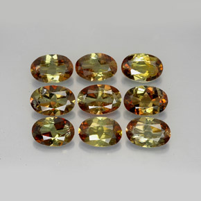 Gemas de andalucita multicolor natural de  ct, corte óvalo, VS-SI