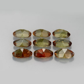 Gemas de andalucita multicolor natural de  ct, corte óvalo, VS-SI