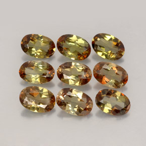 Gemas de andalucita multicolor natural de  ct, corte óvalo, VS