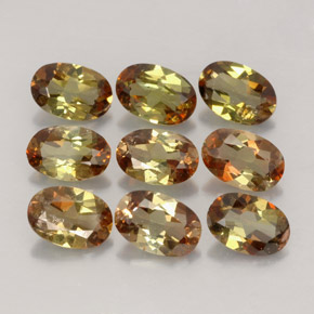 Gemas de andalucita multicolor natural de  ct, corte óvalo, VS