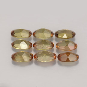 Gemas de andalucita multicolor natural de  ct, corte óvalo, VS