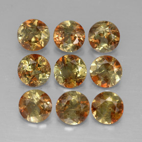 Gemas de andalucita multicolor natural de  ct, corte redondo, VS-SI