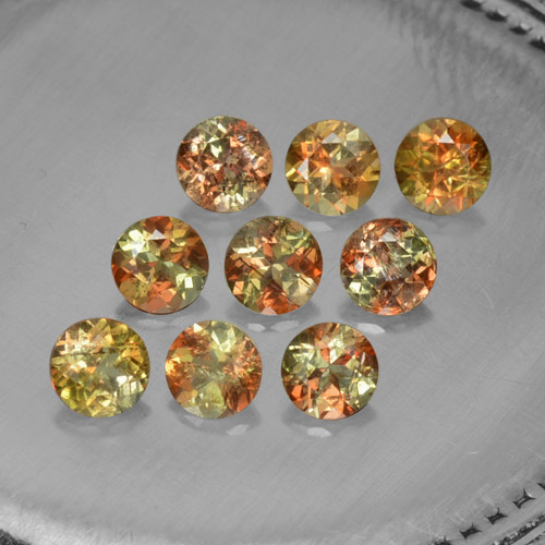 Gemas de andalucita multicolor natural de 2,40 ct, corte redondo, VS-SI