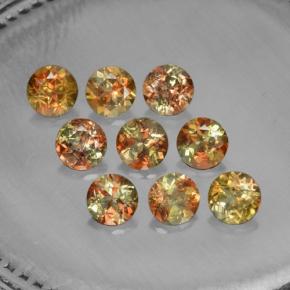 Gemas de andalucita multicolor natural de 2,40 ct, corte redondo, VS-SI