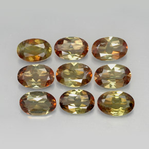 Gemas de andalucita multicolor natural de  ct, corte óvalo, VS-SI