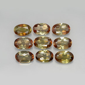 Gemas de andalucita multicolor natural de  ct, corte óvalo, VS-SI