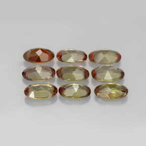 Gemas de andalucita multicolor natural de  ct, corte óvalo, VS-SI