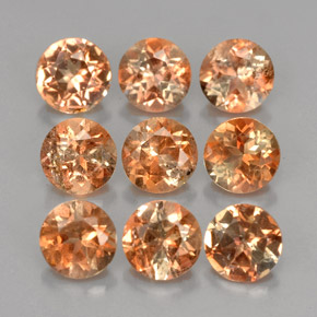 Gemas de andalucita multicolor natural de  ct, corte redondo, VS