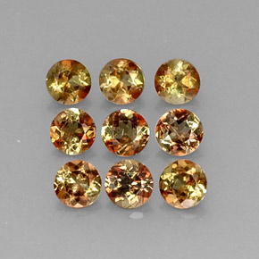 Gemas de andalucita multicolor natural de  ct, corte redondo, VS-SI