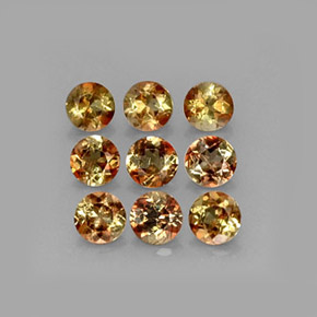 Gemas de andalucita multicolor natural de  ct, corte redondo, VS-SI