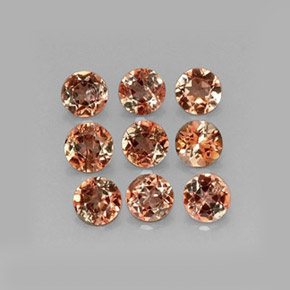 Gemas de andalucita multicolor natural de  ct, corte redondo, VS