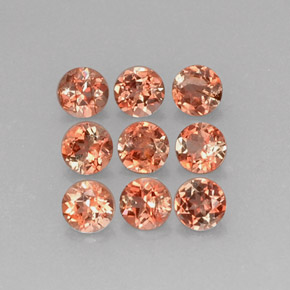 Gemas de andalucita rosa natural de  ct, corte redondo, VS-SI