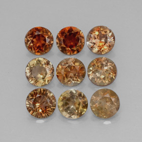 Gemas de andalucita multicolor natural de 2,34 ct, corte redondo, VS-SI