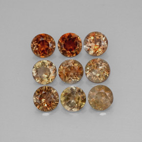 Gemas de andalucita multicolor natural de 2,34 ct, corte redondo, VS-SI