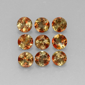 Gemas de andalucita multicolor natural de  ct, corte redondo, VS-SI