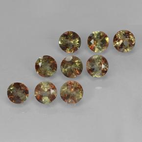 Gemas de andalucita Multicolor natural de 2.32 ct, Corte Redondo, VS-SI