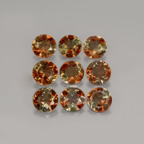 Gemas de andalucita multicolor natural de  ct, corte redondo, VS
