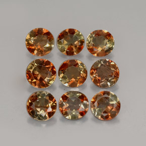 Gemas de andalucita multicolor natural de  ct, corte redondo, VS