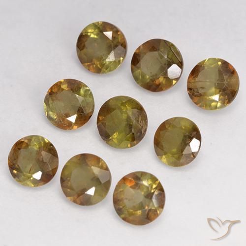 Gemas de andalucita Multicolor natural de 2.19 ct, Redondo, VS
